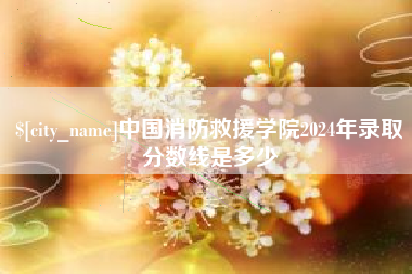 晋中中国消防救援学院2024年录取分数线是多少