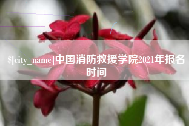 晋中中国消防救援学院2021年报名时间