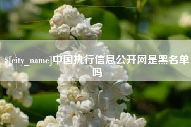 晋中中国执行信息公开网是黑名单吗