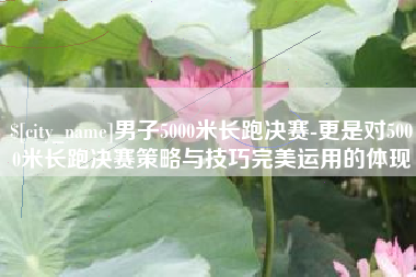 晋中男子5000米长跑决赛-更是对5000米长跑决赛策略与技巧完美运用的体现