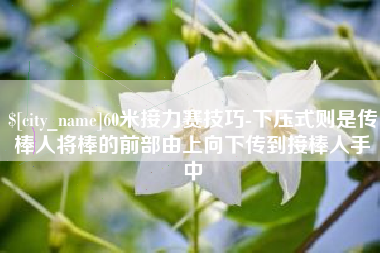 晋中60米接力赛技巧-下压式则是传棒人将棒的前部由上向下传到接棒人手中