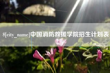 晋中中国消防救援学院招生计划表